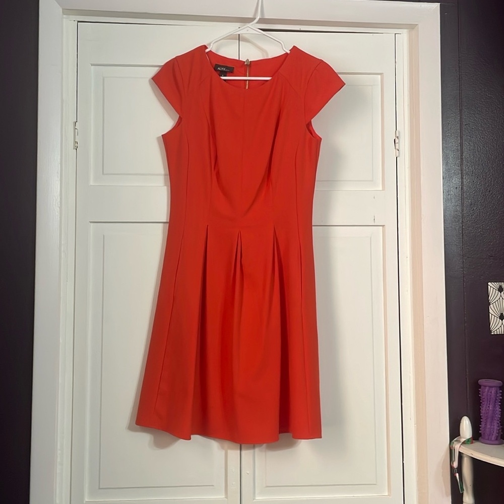 Alyx Sleeveless Fit and Flare Coral Dress - 6